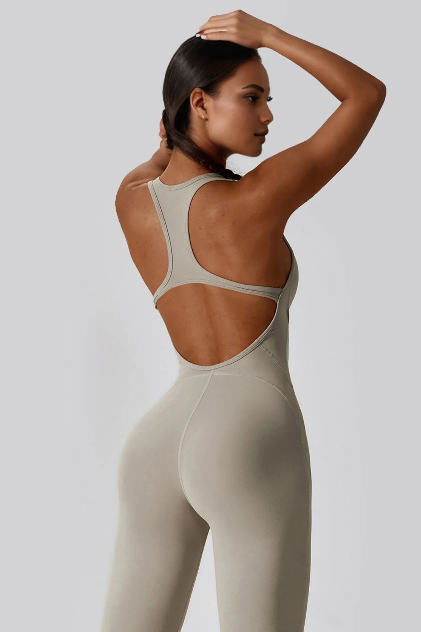 Aero Racerback Jumpsuit - Ash Grey