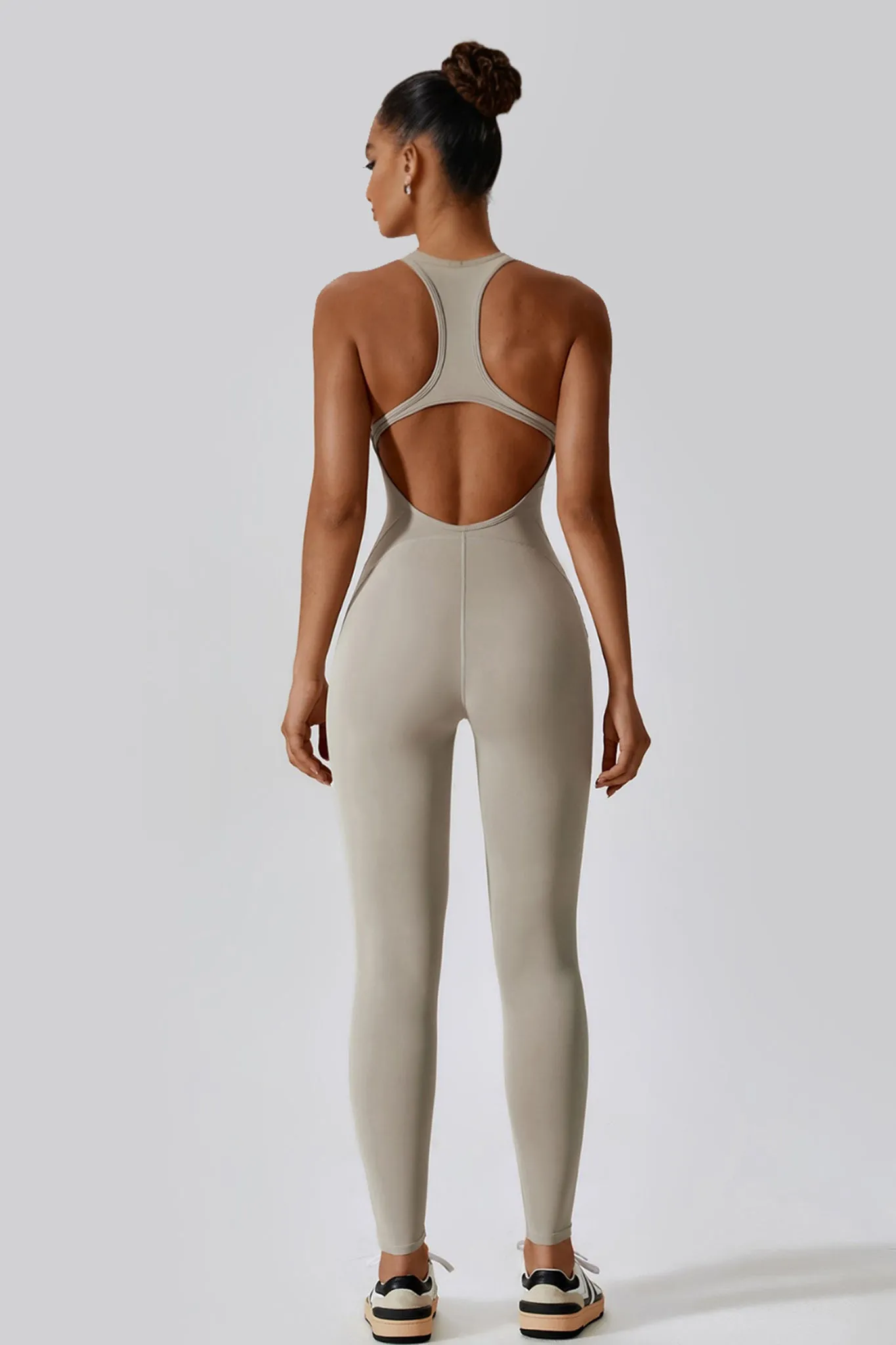 Aero Racerback Jumpsuit - Ash Grey