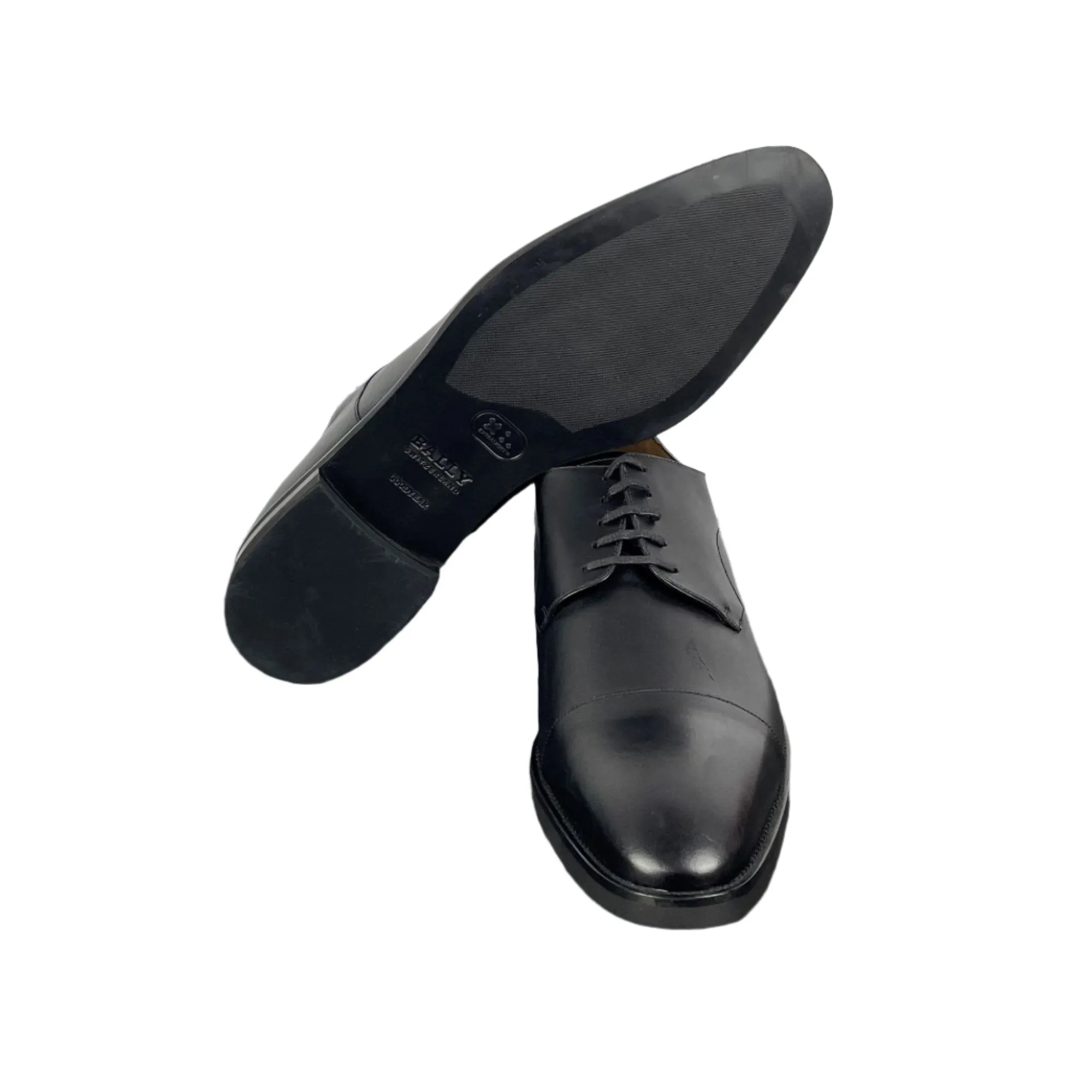 Bally Scrivian Black Leather Derby Shoes