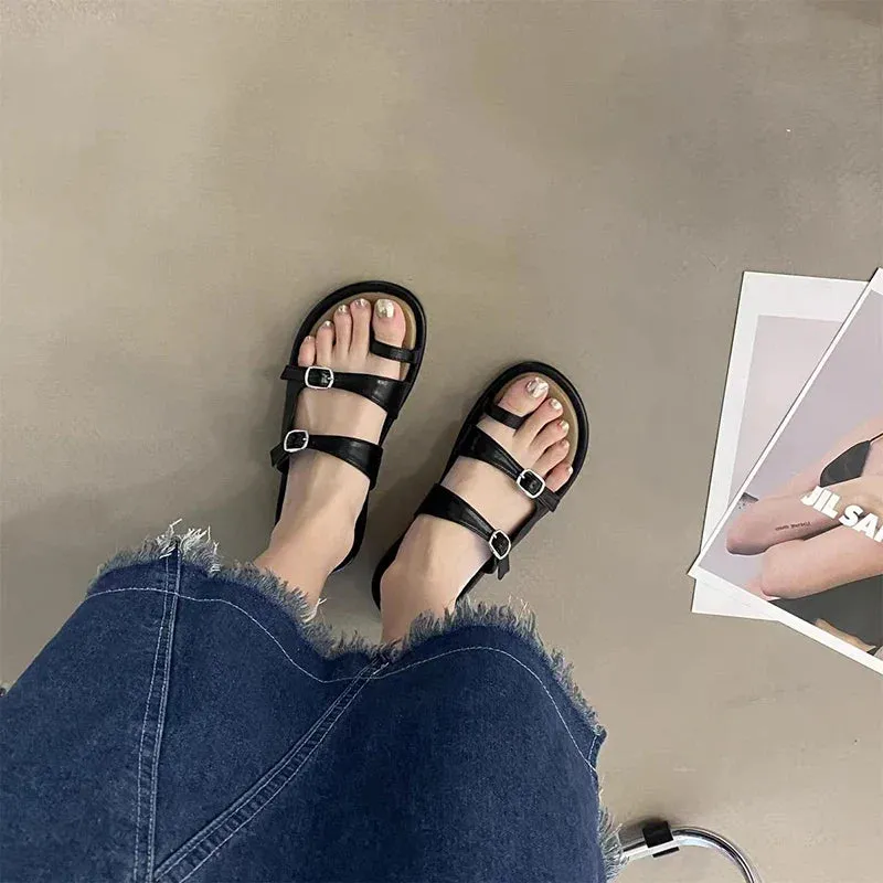 binfenxie  -  Summer Gladiator Women Slippers Fashion Elegant Clip Toe Soft Sole Flats Slides Shoes Ladies Casual Beach Vacation Flip Flop