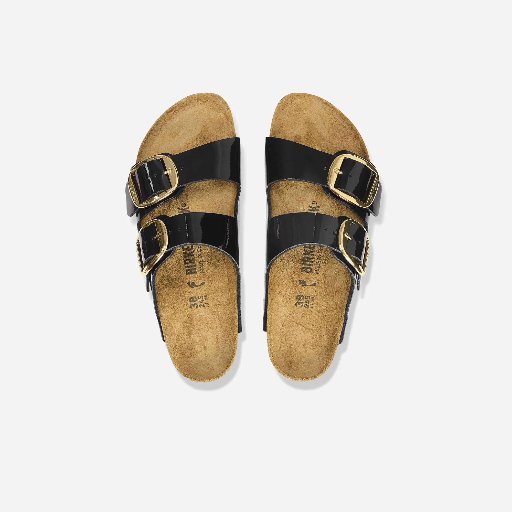 Birkenstock Arizona Big Buckle Birko-Flor Patent Black Black/Patent Black/Gold