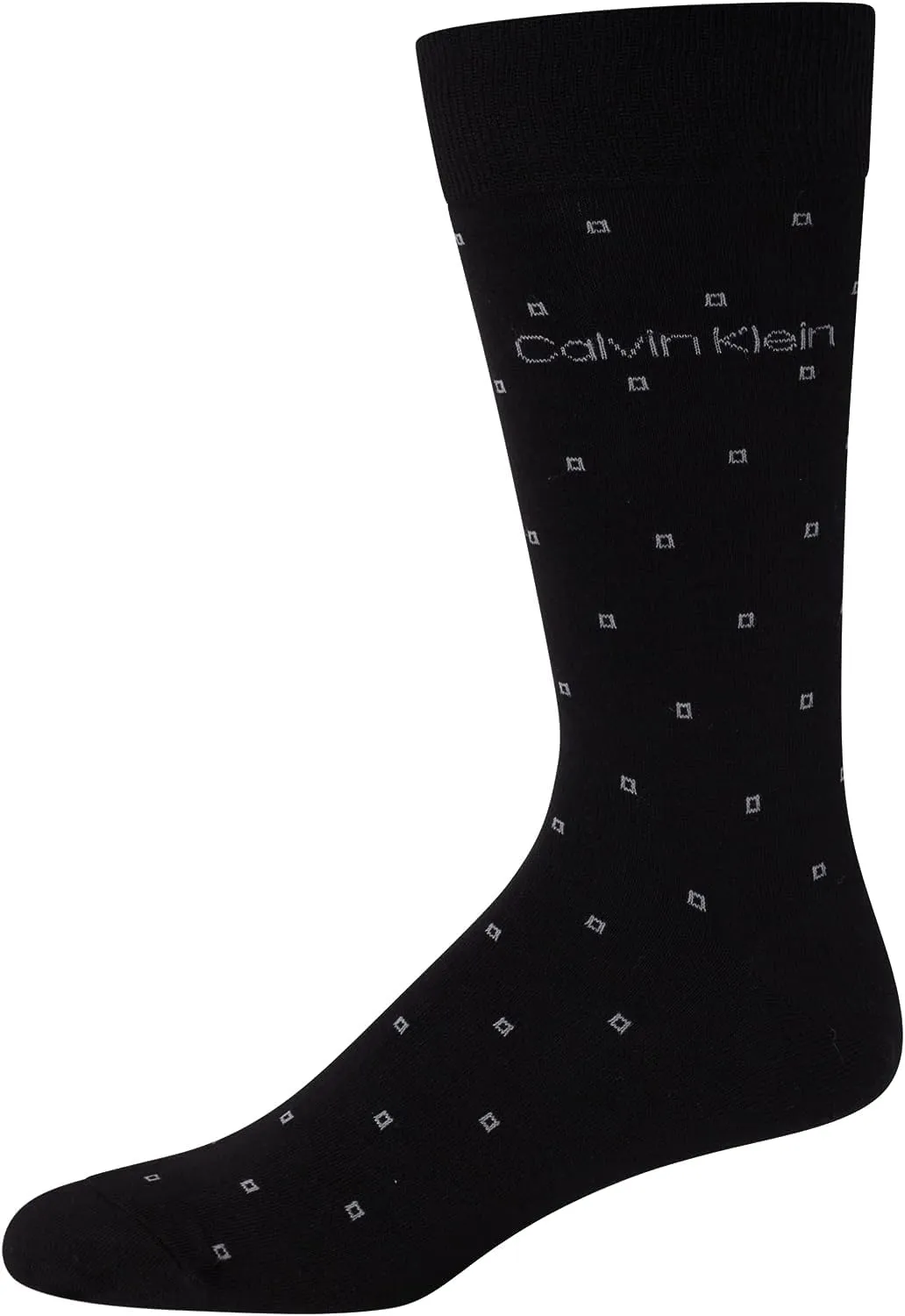 Calvin Klein Men's 6 Pack Mixed Pattern Dress Socks, Size 4-12, Black Assorted