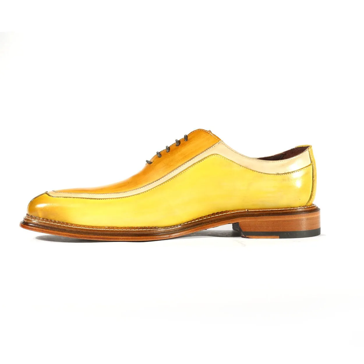 Emilio Franco Designer Shoes Men's Angelo Yellow Combo Calf-skin Leather Oxfords (EFS3527)