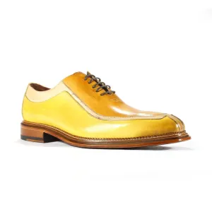 Emilio Franco Designer Shoes Men's Angelo Yellow Combo Calf-skin Leather Oxfords (EFS3527)
