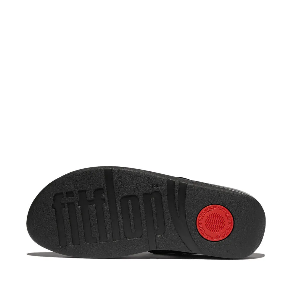 FitFlop Fino Beadie Button Metallic Sandals - Metallic Black