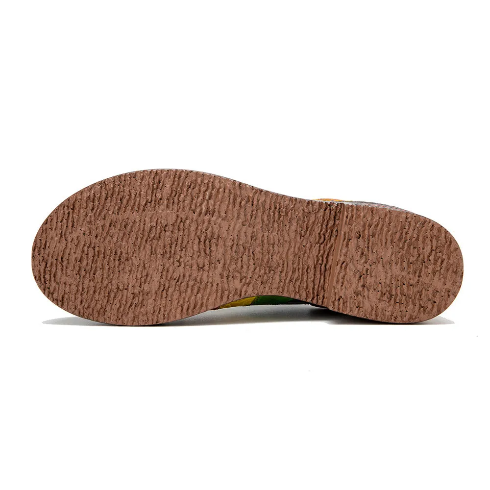 Hand-polished Colored Splicing Spring Leather Women's Shoes