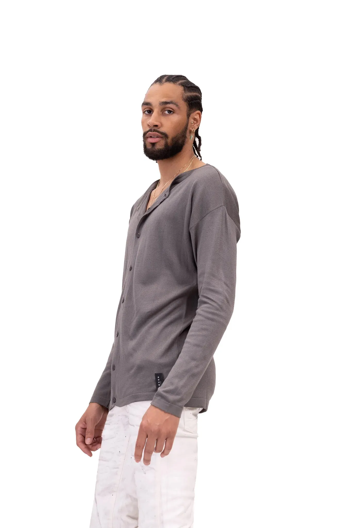 Lightweight Knit Shacket -  Anthracite