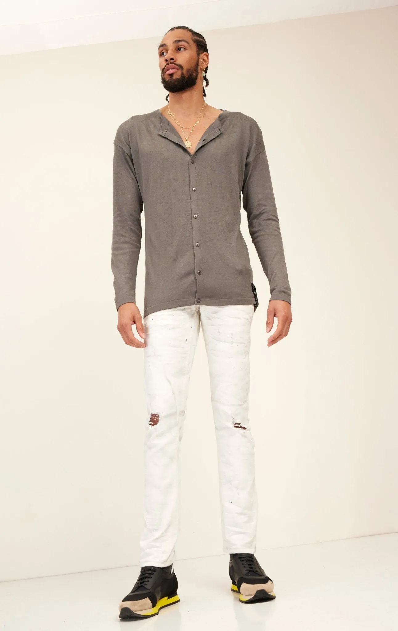 Lightweight Knit Shacket -  Anthracite