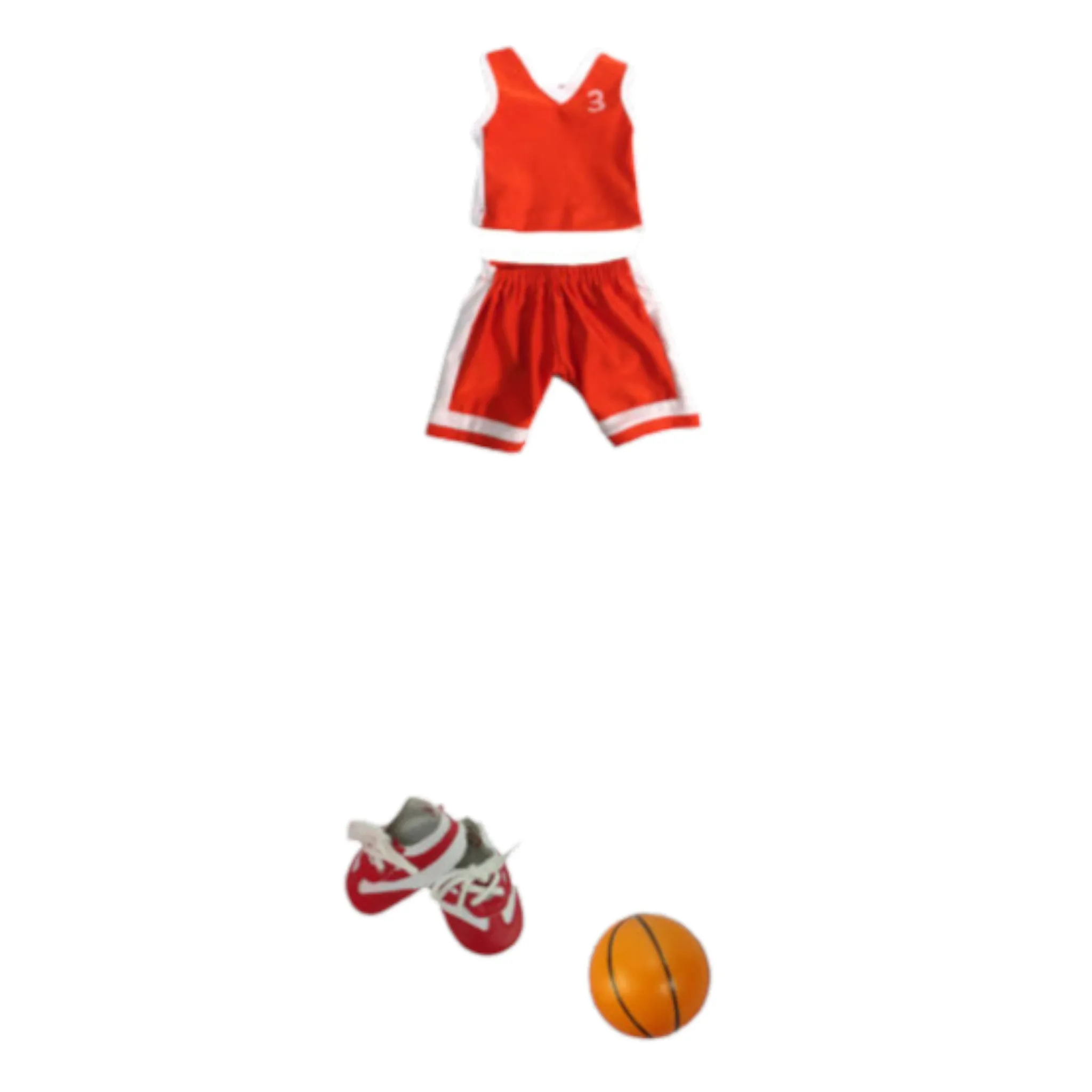Orange Basketball Uniform with Shoes for 18-inch dolls
