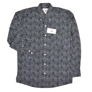 Paisley Black and White Shirt - 60s Oasis Style