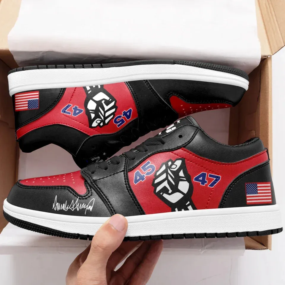 Personalized Trump Sneakers, Custom 45-47 Trump Shoes, Patriotic Shoes