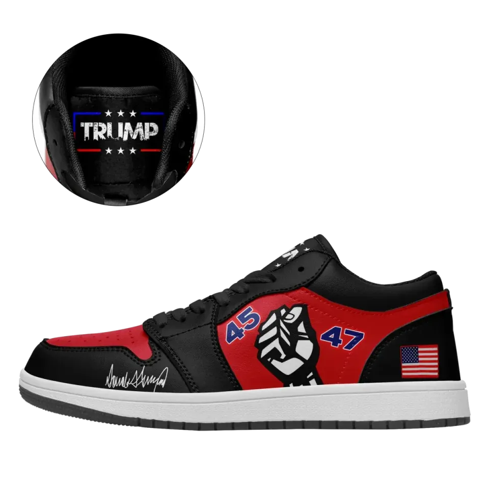 Personalized Trump Sneakers, Custom 45-47 Trump Shoes, Patriotic Shoes