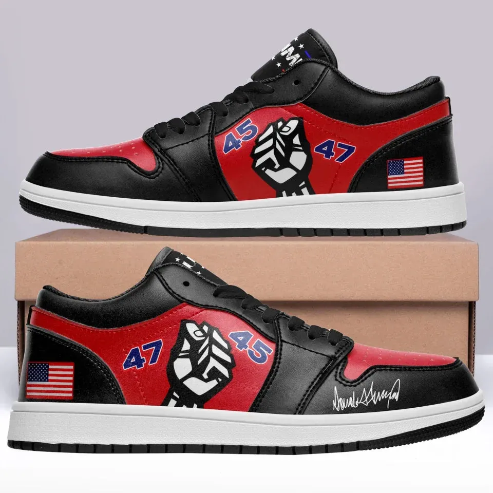 Personalized Trump Sneakers, Custom 45-47 Trump Shoes, Patriotic Shoes