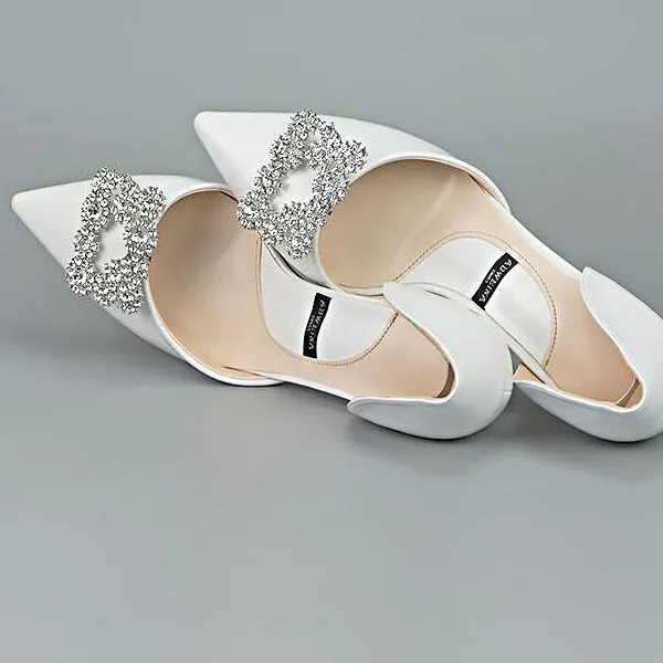 Rhinestone Crystal Diamond Square Shoe Buckle