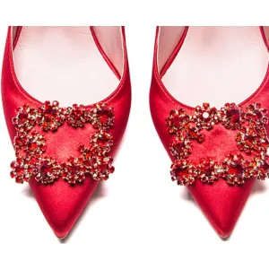 Rhinestone Crystal Diamond Square Shoe Buckle