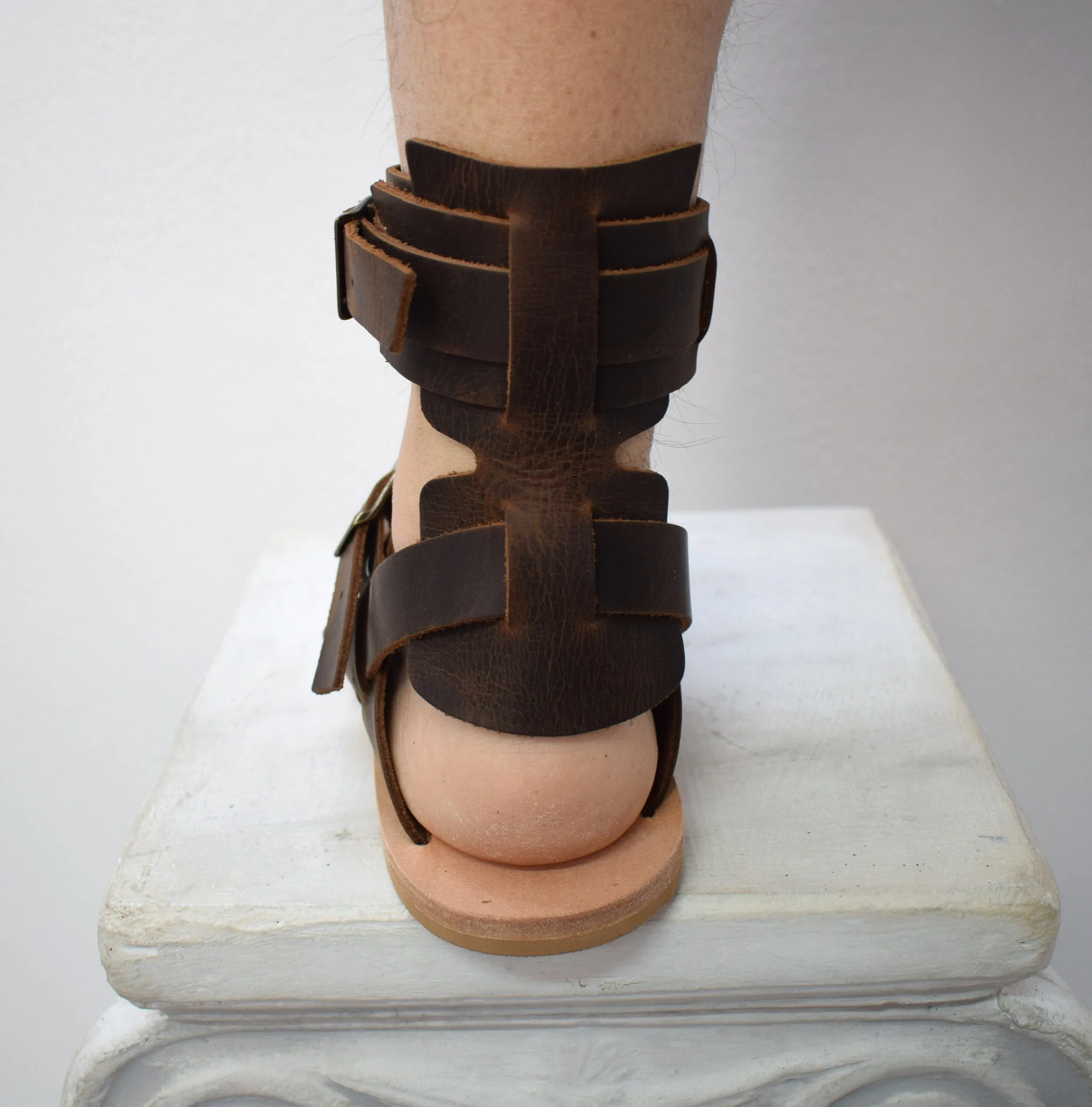 Roman Armor leather sandals, Men sandals with High Quality Genuine Leather and Free express shipping