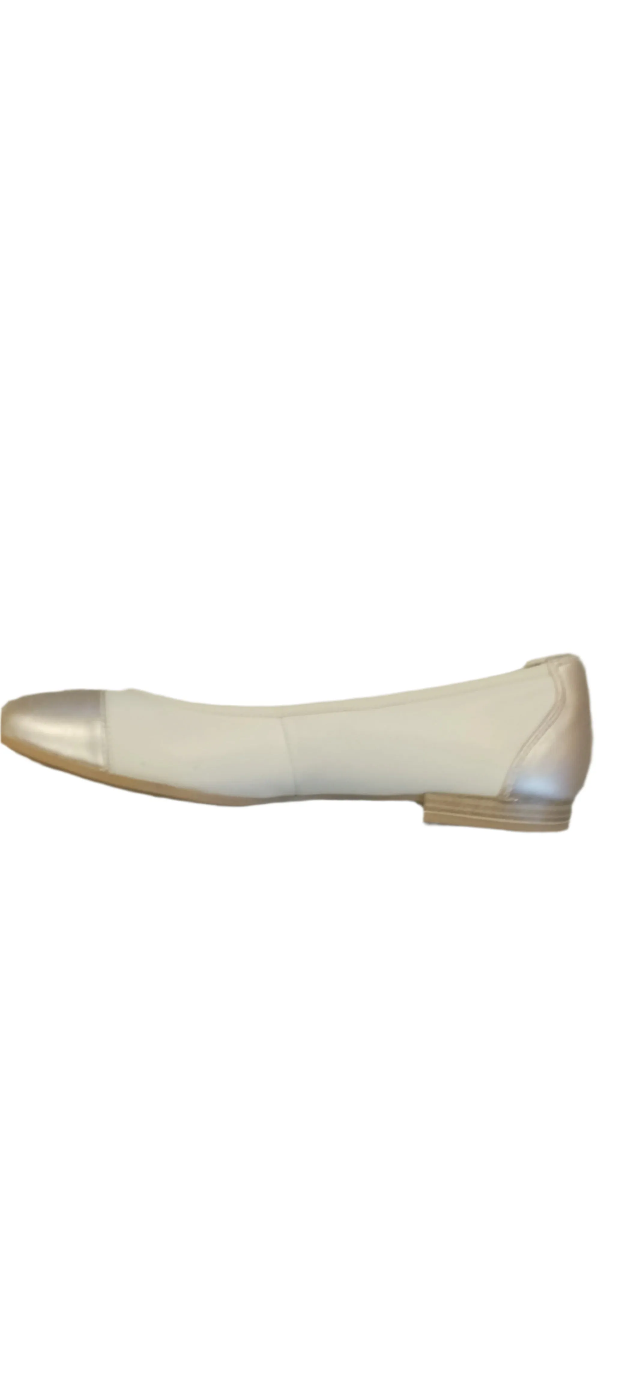 Tamaris Cream and Gold Ballerina Pump