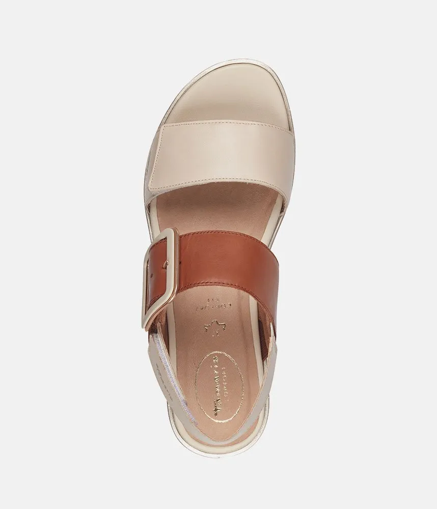 Tamaris Stylish Beige Combi Wedge Sandals