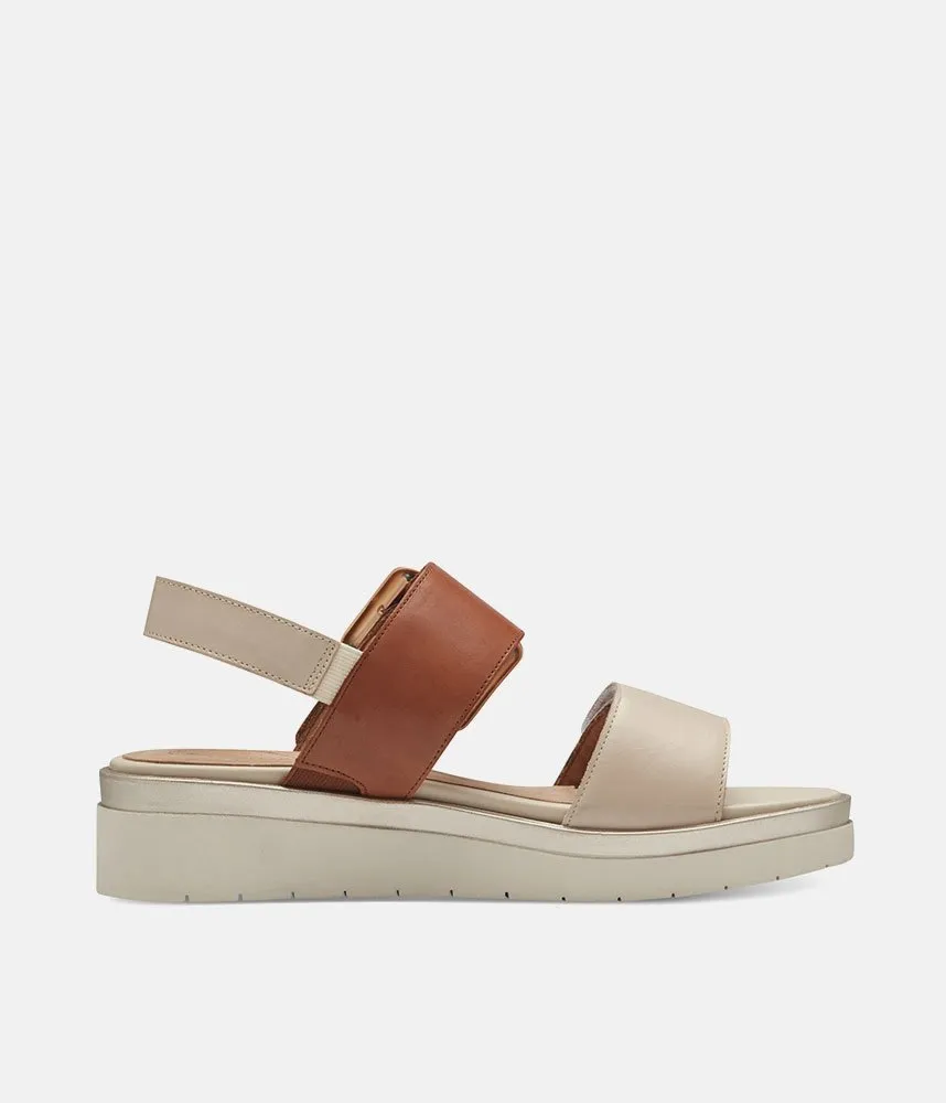 Tamaris Stylish Beige Combi Wedge Sandals